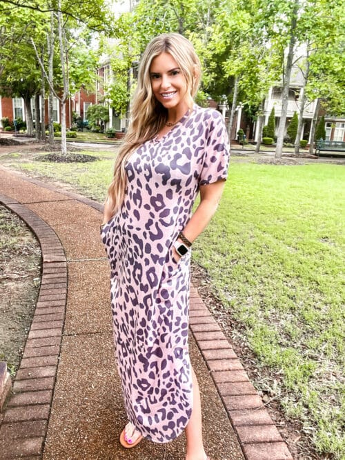 Cute and sassy leopard maxi dress