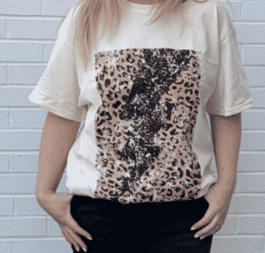 LEOPARD AND LIGHTNING TEE
