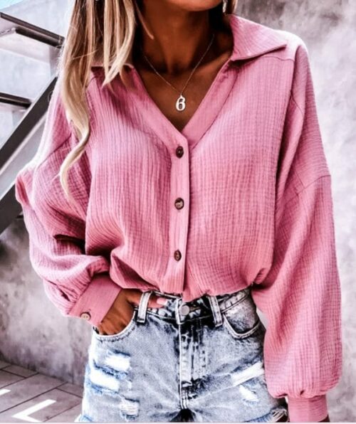 BUTTON ME UP WITH LOVE LONG SLEEVE BLOUSE