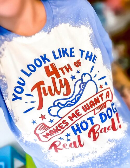 You look like the 4th of july bleached graphic tee